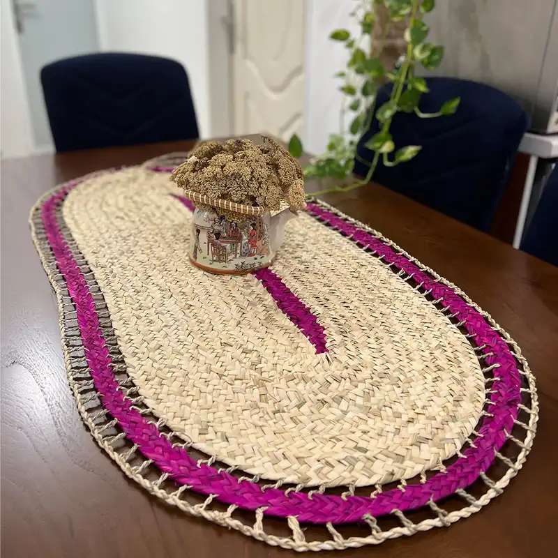 سفره حصیری مدل توری رنگی