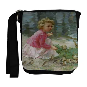  کیف رودوشی طرح دختر و گنجشکها کد nb314