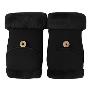 دستکش زنانه مدل جیر کلاهک دار داخل خز کد zh294