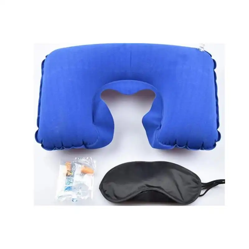 ست چشم بند خواب و بالش دورگردنی مدل بادی به همراه گوش گیر