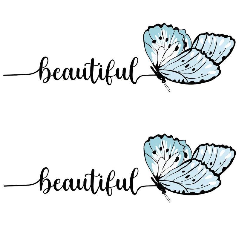 استیکر پارچه و لباس کارانس مدل پروانه کد AST-107 بسته 2 عددی