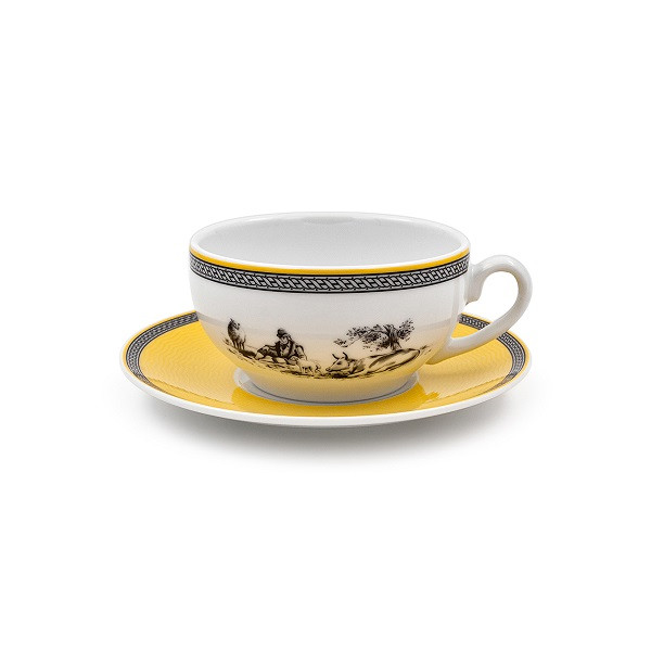 سرویس چای خوری 12 پارچه 6 نفره چینی زرین ایران مدل کاپوچینو ایتالیا اف 10 ویلیج درجه یک