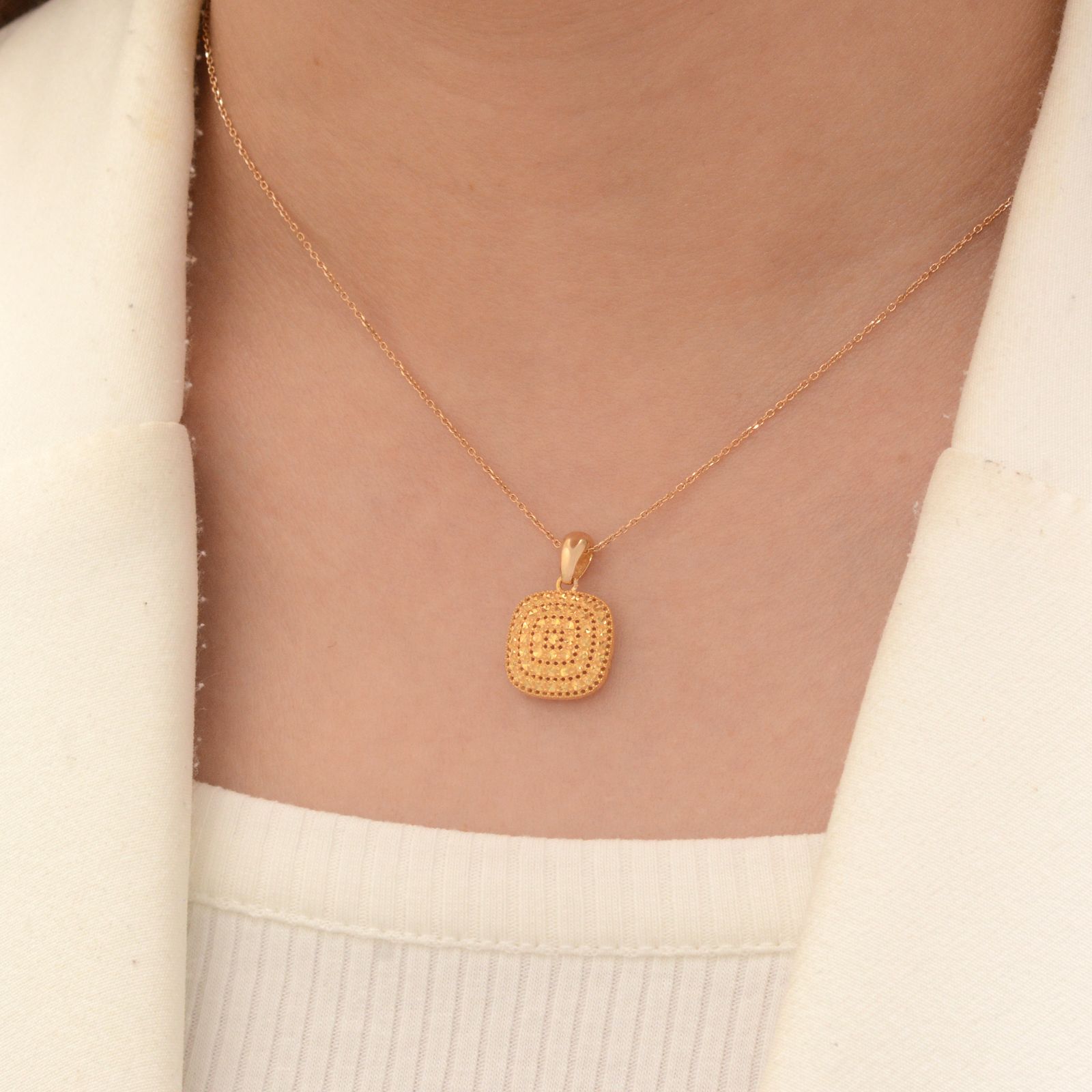 آویز گردنبند طلا 18 عیار زنانه طلای مستجابی مدل آوا تراش کد 07 - - 3