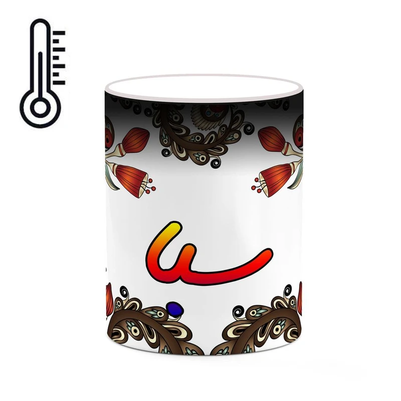 ماگ حرارتی کاکتی مدل اسم سبا طرح سنتی گل و بته کد mgh45548