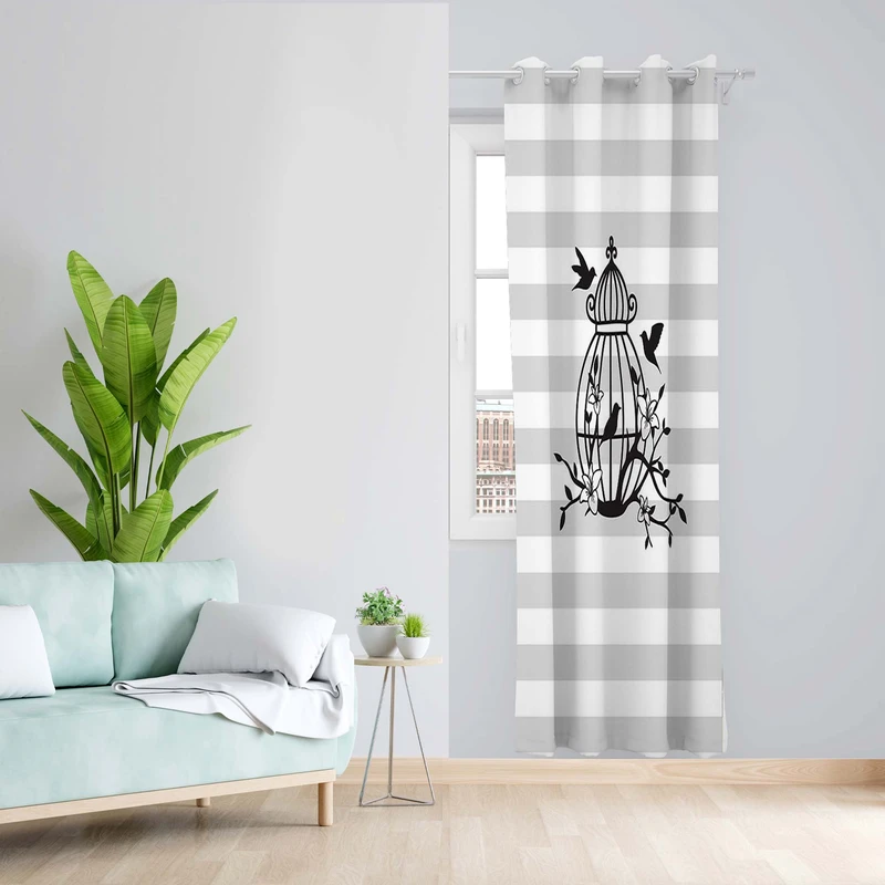 پرده طرح قفس مدل مخمل پانچی کد 5333R z سایز 140x200 سانتی متر