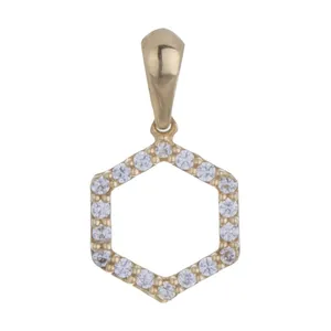 آویز گردنبند طلا 18 عیار زنانه قیراط طرح پنج ضعلی کد GH5306