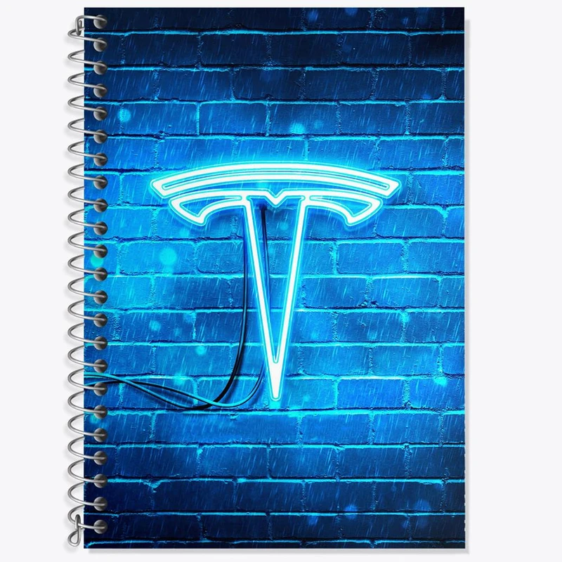 دفتر زبان 50 برگ خندالو مدل دو خط طرح تسلا tesla کد 30699