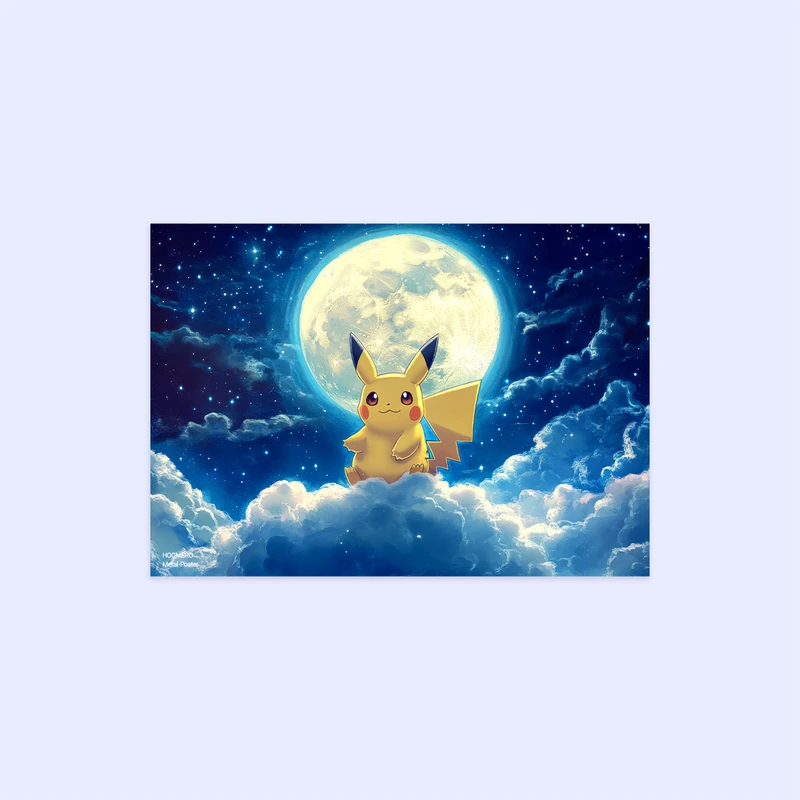 پوستر هومرو مدل فلزی طرح انیمه پوکمون پیکاچو کد PS1409