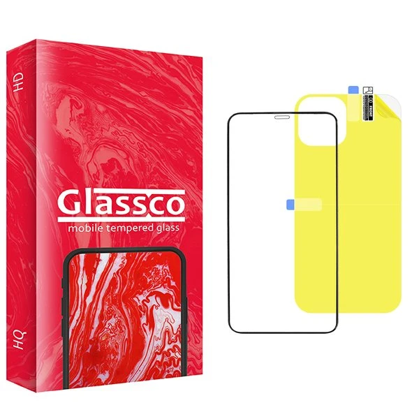 محافظ صفحه نمایش شیشه ای گلس کو مدل CGo1 مناسب برای گوشی موبایل اپل iPhone 11 Pro Max به همراه محافظ پشت گوشی