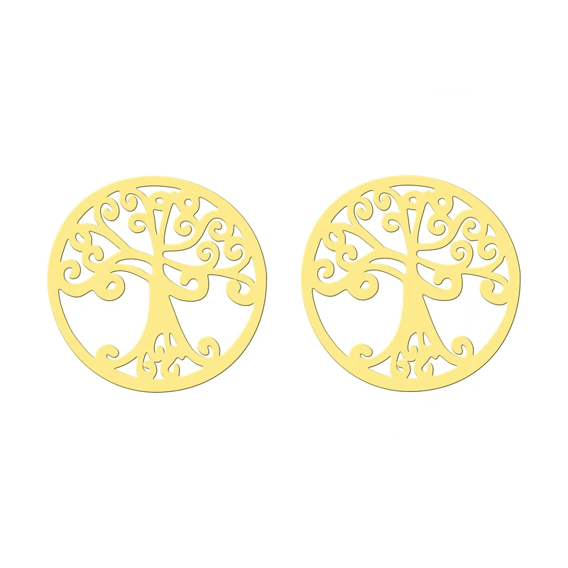 گوشواره طلا 18 عیار زنانه کرابو طرح درخت مدل Kr3793