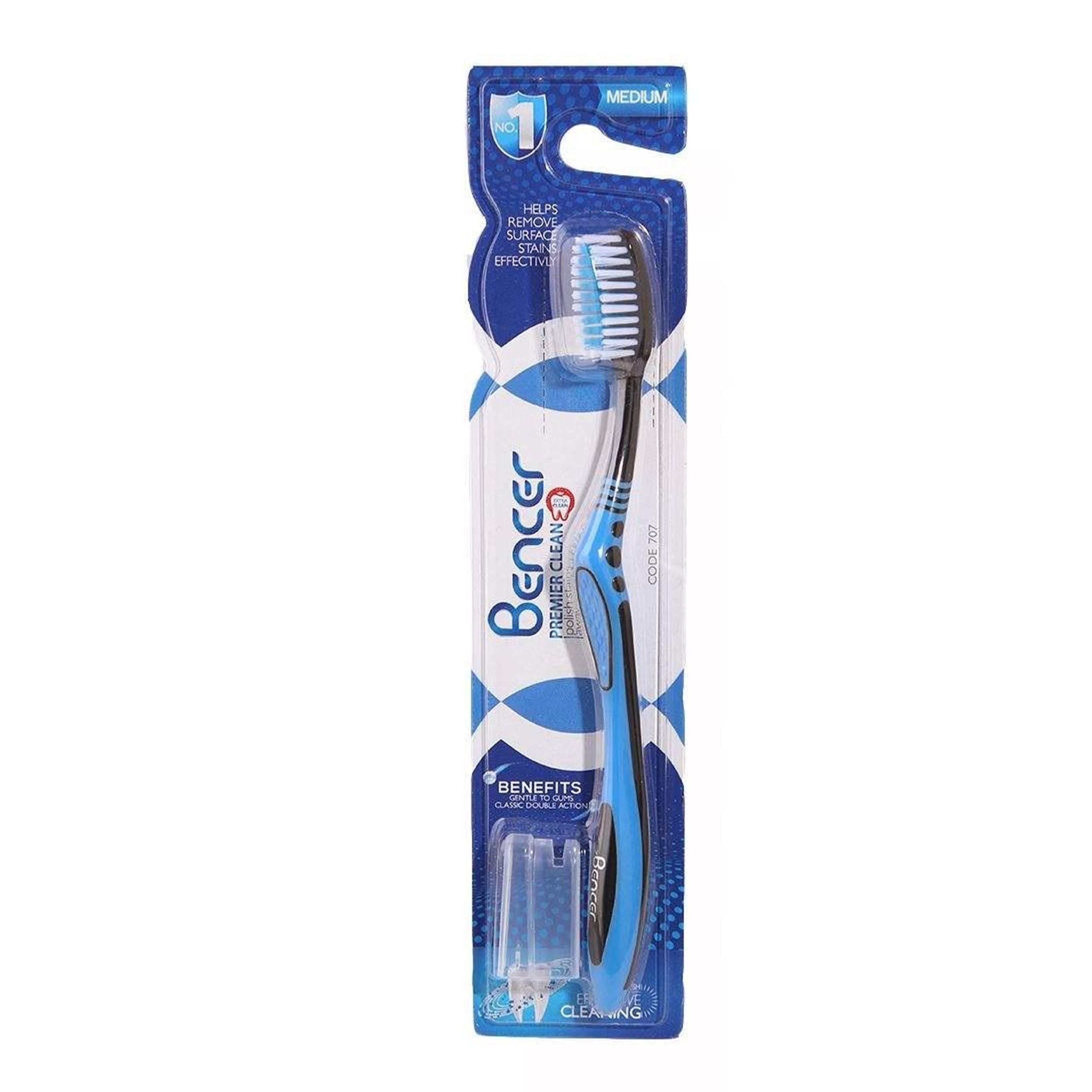 مسواک بنسر مدل Premier Clean با برس متوسط به همراه نخ دندان ذغالی بنسر مدل 01