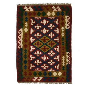 گلیم دستباف یک و نیم متری طرح نقشه قشقایی کد 8118