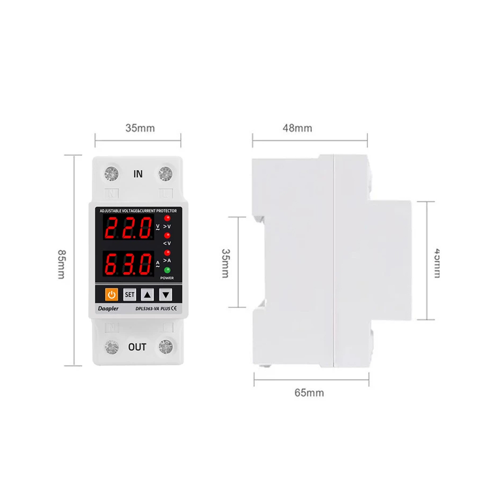 محافظ ولتاژ داپلر مدل DPLS3-63VA مجموعه 10 عددی