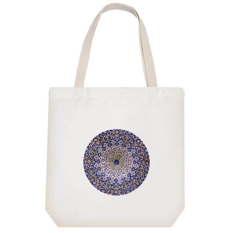 ساک خرید پارچه ای خندالو طرح کاشی مدل توت بگ کد 53