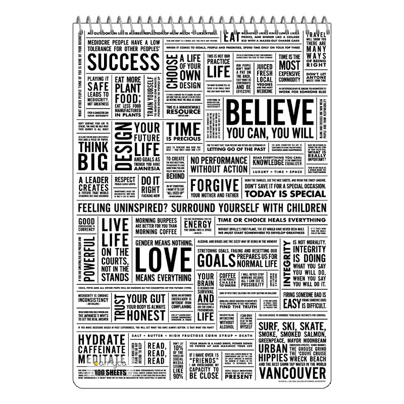 دفتر شطرنجی 100 برگ کارنیکا طرح متون انگلیسی English word کد 32346