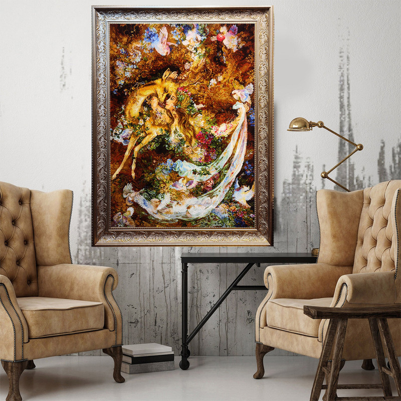 تابلو فرش دستبافت طرح نیاز مدل 17