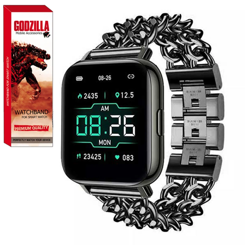 بند گودزیلا مدل G-Cartier مناسب برای ساعت هوشمند امیزفیت Bip S