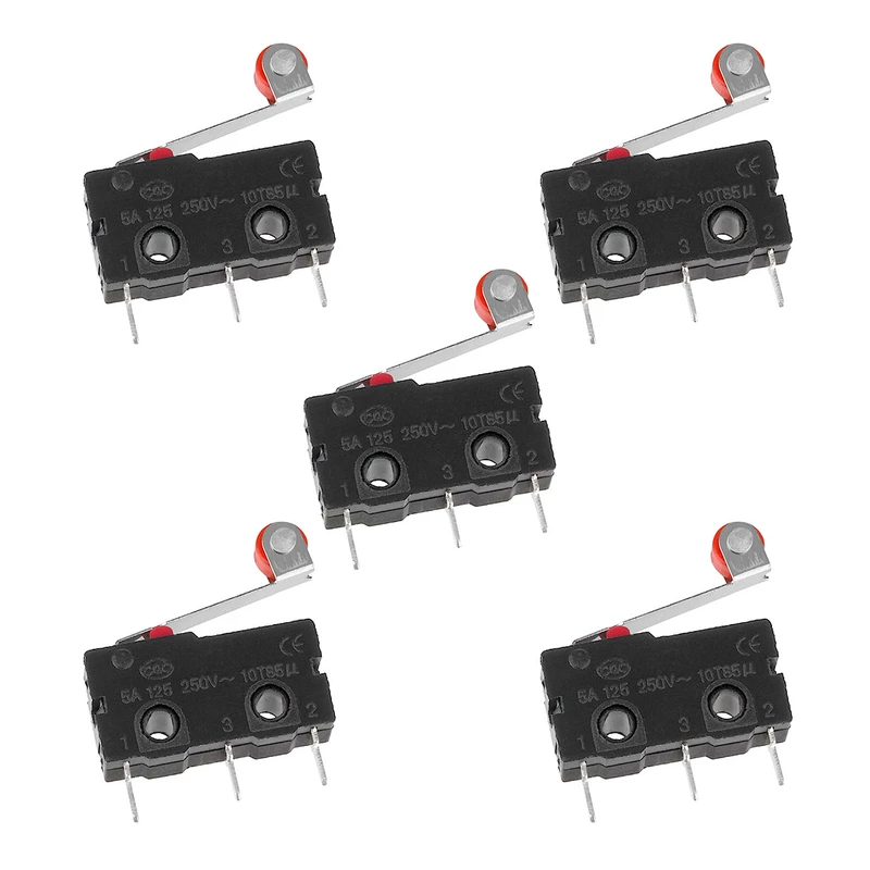 میکرو سوئیچ اهرم دار مدل 5A-250V-KW11.3Z بسته 5 عددی