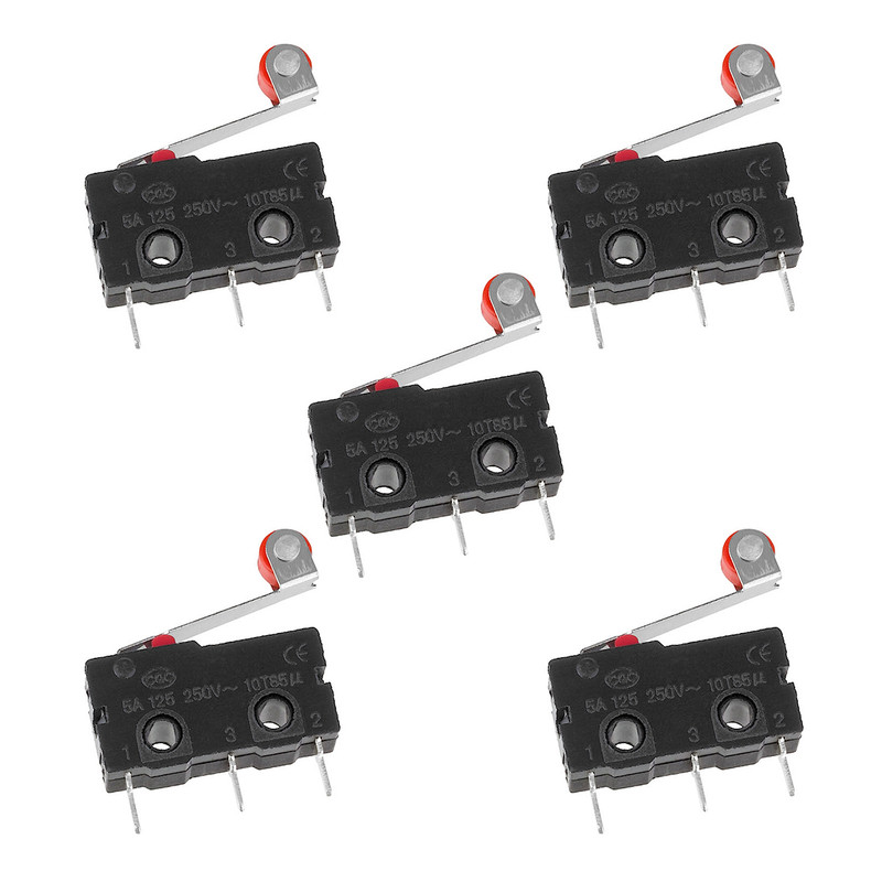 میکرو سوئیچ اهرم دار مدل 5A-250V-KW11.3Z بسته 5 عددی