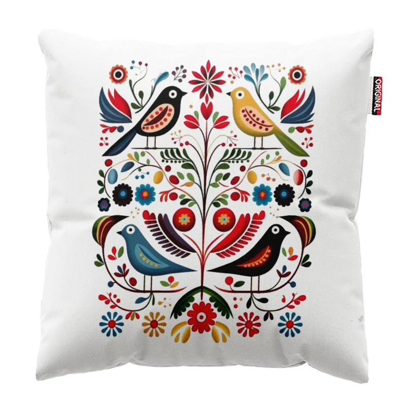 کوسن مدل گل و مرغ ایرانی سایز 30*30 سانتی متر