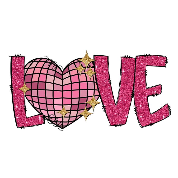 استیکر پارچه و لباس پاد آفرین مدل کارتونی طرح عشق کد S3307