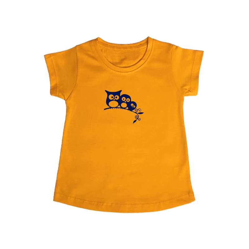 تی شرت آستین کوتاه دخترانه مدل جوجه جغد کد O.Sr
