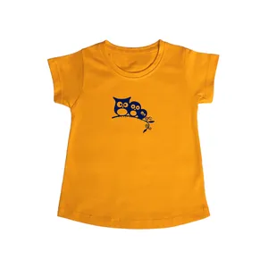 تی شرت آستین کوتاه دخترانه مدل سه جوجه جغد کد O.Srm