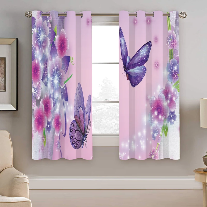 پرده نیروانا طرح پروانه مدل مخمل کد 8008 سایز 140×200 سانتی متر