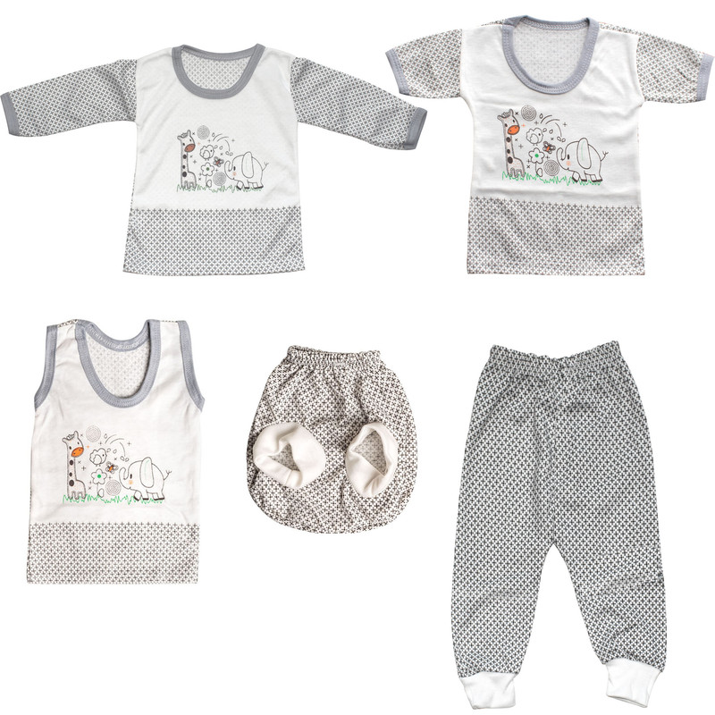 ست 5 تکه لباس نوزادی مدل ZRFH