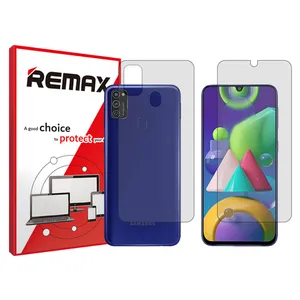 Remax HyGEL transparent display screen protector suitable for Samsung Galaxy M21 mobile phones along with the back of the phone