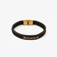 دستبند طلا 18 عیار مردانه با بند چرمی مایا ماهک مدل MB1828