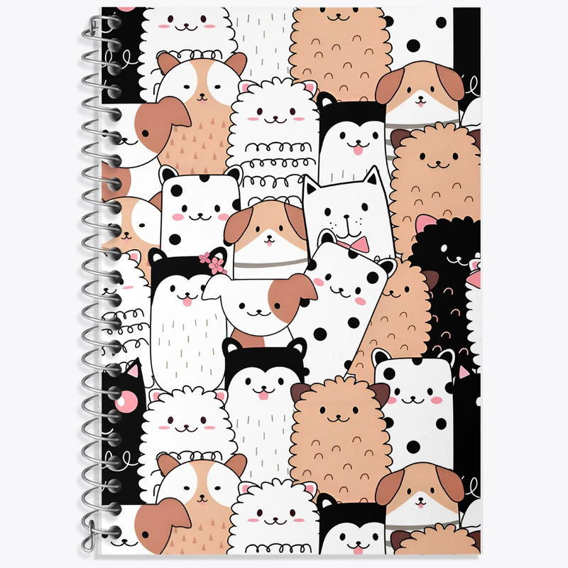 دفتر زبان 50 برگ خندالو مدل سه خط طرح حیوانات بامزه کد N5239