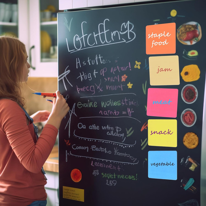 وایت برد هوم اند فریج مدل 5 سایز 8x10 سانتی متر به همراه مگنت و ماژیک وایت برد مجموعه 5 عددی