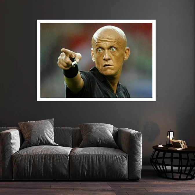 تابلو بکلیت طرح مشاهیر فوتبال پیر لوئیجی کولینا مدل قاب شاسی W-s9898