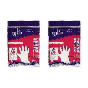 دستکش یکبار مصرف کارو مدل نایلونی بسته 2 عددی