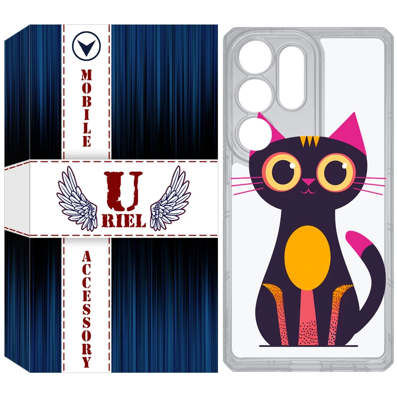 کاور یوریل مدل Clear کد 46 طرح گربه مناسب برای گوشی موبایل سامسونگ Galaxy S25 Ultra