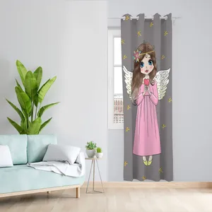 پرده مدل دختر فرشته مخمل پانچی کد 4798 سایز 140x280 سانتی متر