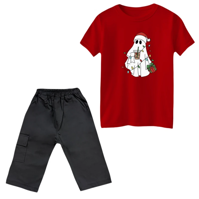 ست تی‌شرت و شلوارک پسرانه مدل روح و ریسه