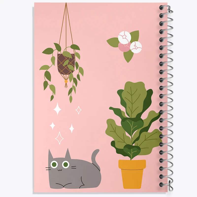 دفتر شطرنجی 50 برگ خندالو مدل گربه (Cat) کد N977