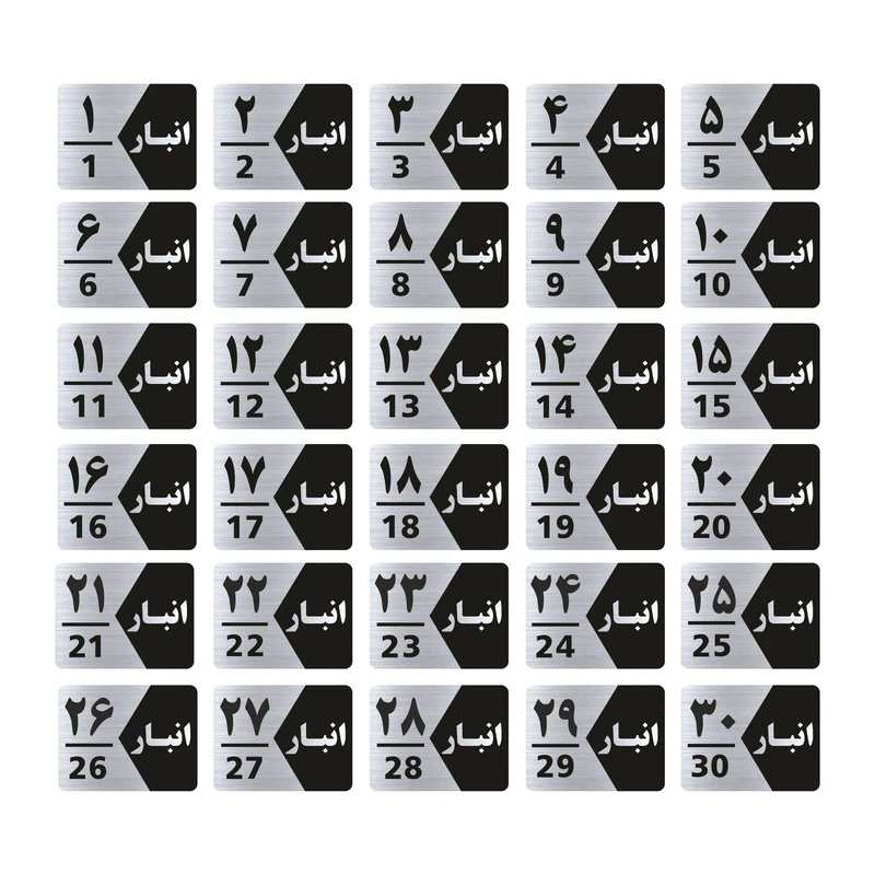 تابلو راهنما طرح شماره انبار مدل GNS530 مجموعه 30 عددی