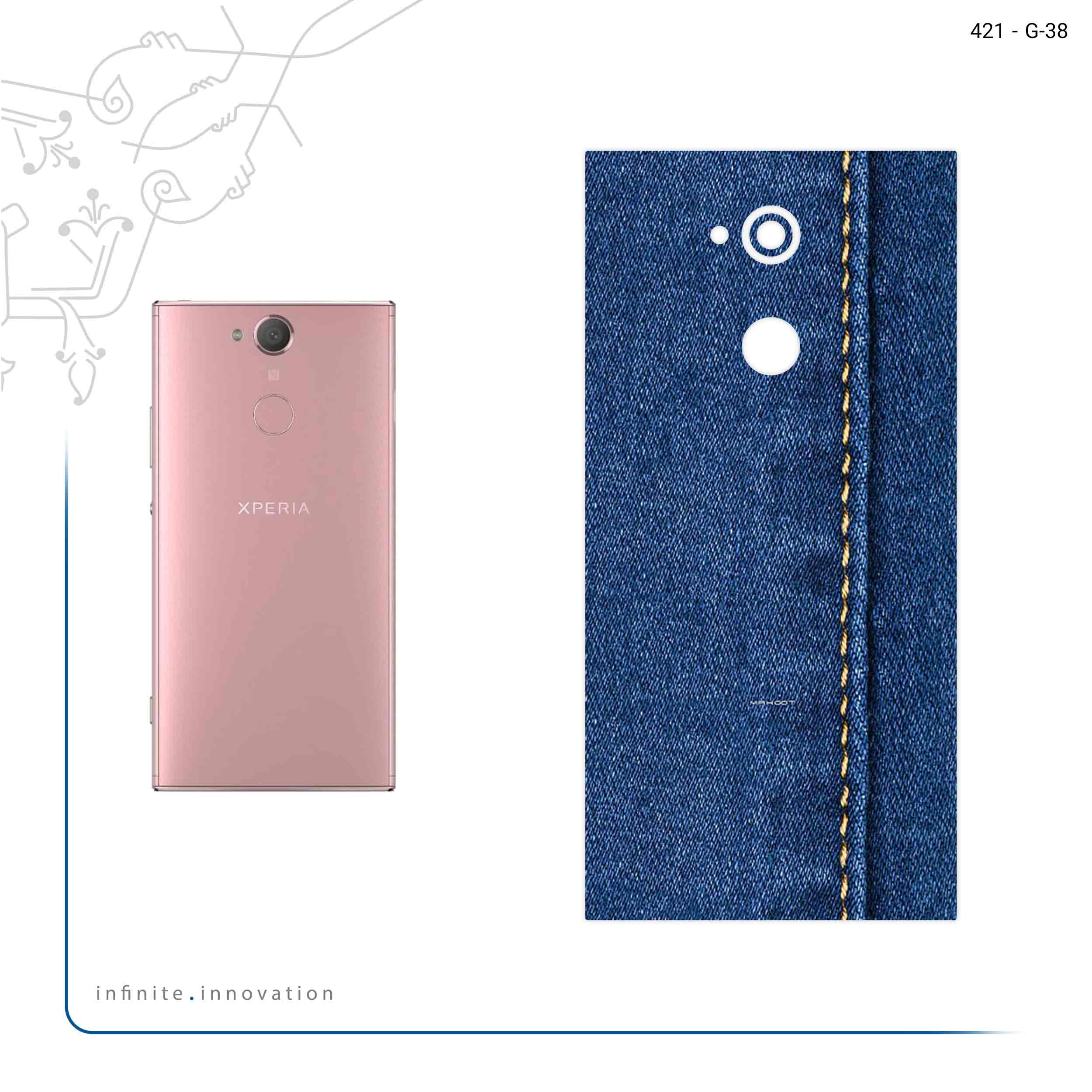 برچسب پوششی ماهوت مدل Fabric Texture 8 مناسب برای گوشی موبایل سونی Xperia XA2 Ultra