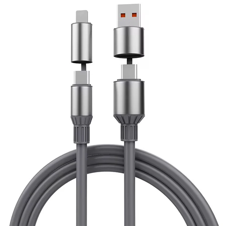 کابل تبدیل USB/USB-C به لایتنینگ/USB-C هارمن مدل SUPERFAST240W 4IN1 B100 طول 1 متر
