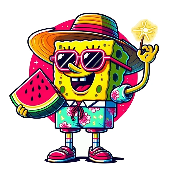  استیکر پارچه و لباس پاد آفرین طرح باب اسفنجی کد 1035