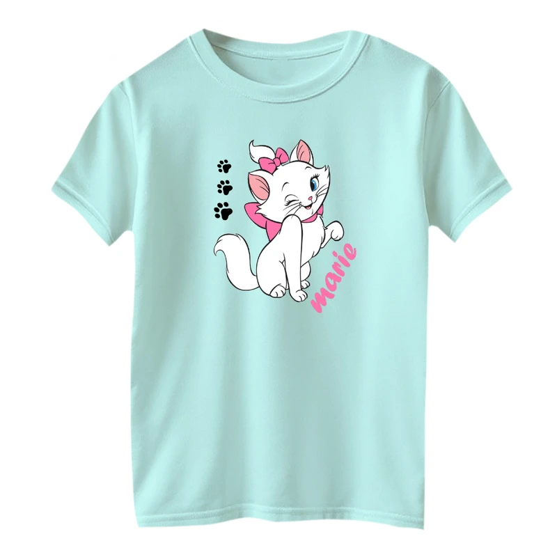 تی شرت آستین کوتاه بچگانه مدل گربه اشرافی کد ۱