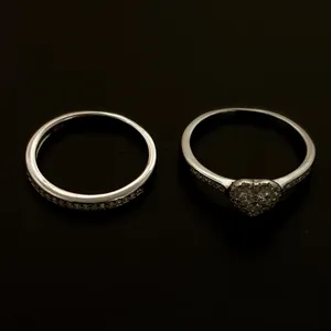 انگشتر نقره زنانه مدل N74 مجموعه دو عددی