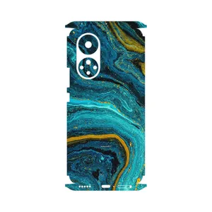 MAHOOT Turquoise marblewith golden streaks-FullSkin Cover Sticker for Honor 50