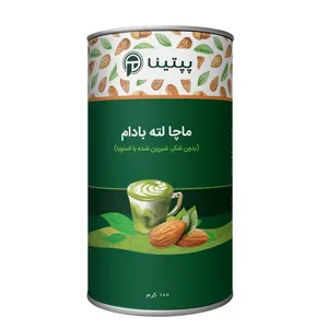 ماچا لته بادام بدون شکر حاوی استویا پپتینا - 100 گرم