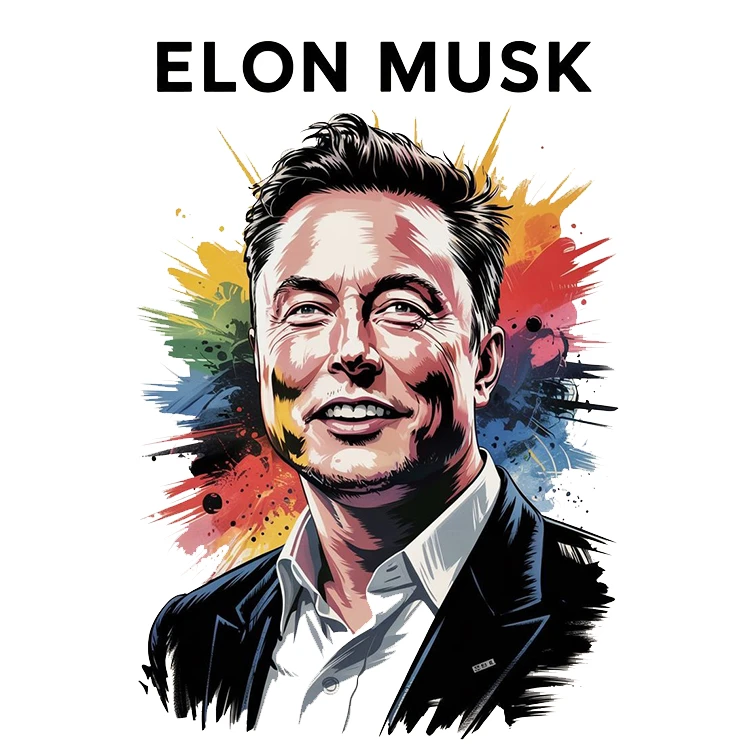 استیکر پارچه و لباس پاد آفرین مدل ایلان ماسک کد 3016