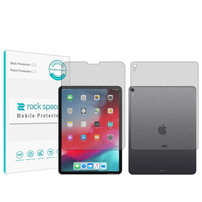 محافظ صفحه نمایش مات راک اسپیس مدل HyMTT مناسب برای تبلت اپل iPad Pro 11 (2018) به همراه محافظ پشت تبلت