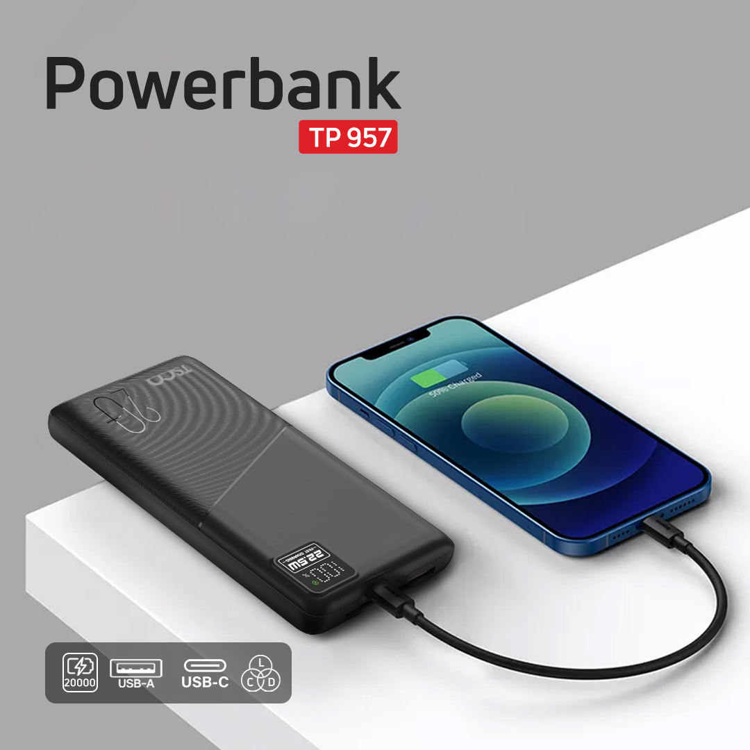 پاوربانک 22.5 وات تسکو مدل TP 957 ظرفیت 20000 میلی آمپر ساعت 12 پاوربانک 22.5 وات تسکو مدل TP 957 ظرفیت 20000 میلی آمپر ساعت